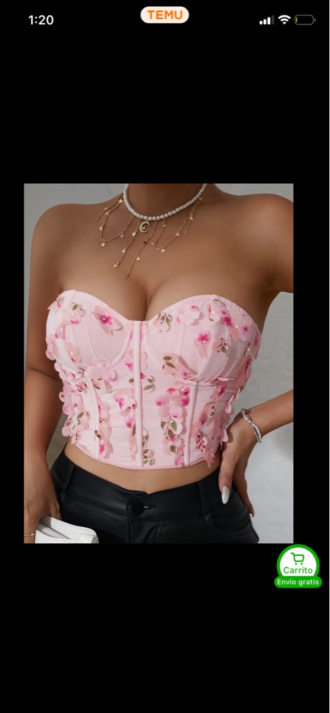 Top corset  rosa floral