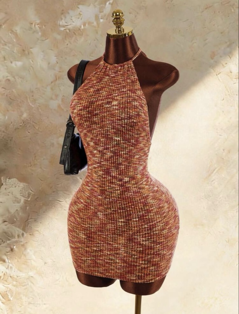 Vestido halter naranja