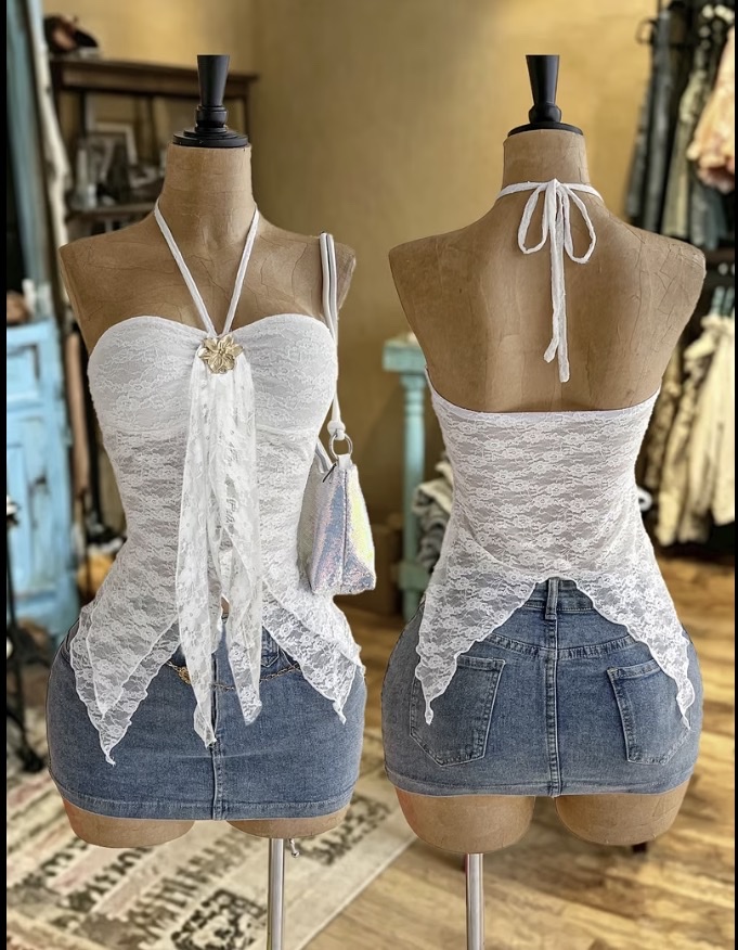 Top blanco encaje