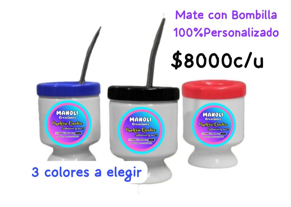 Mate personalizado con bombilla