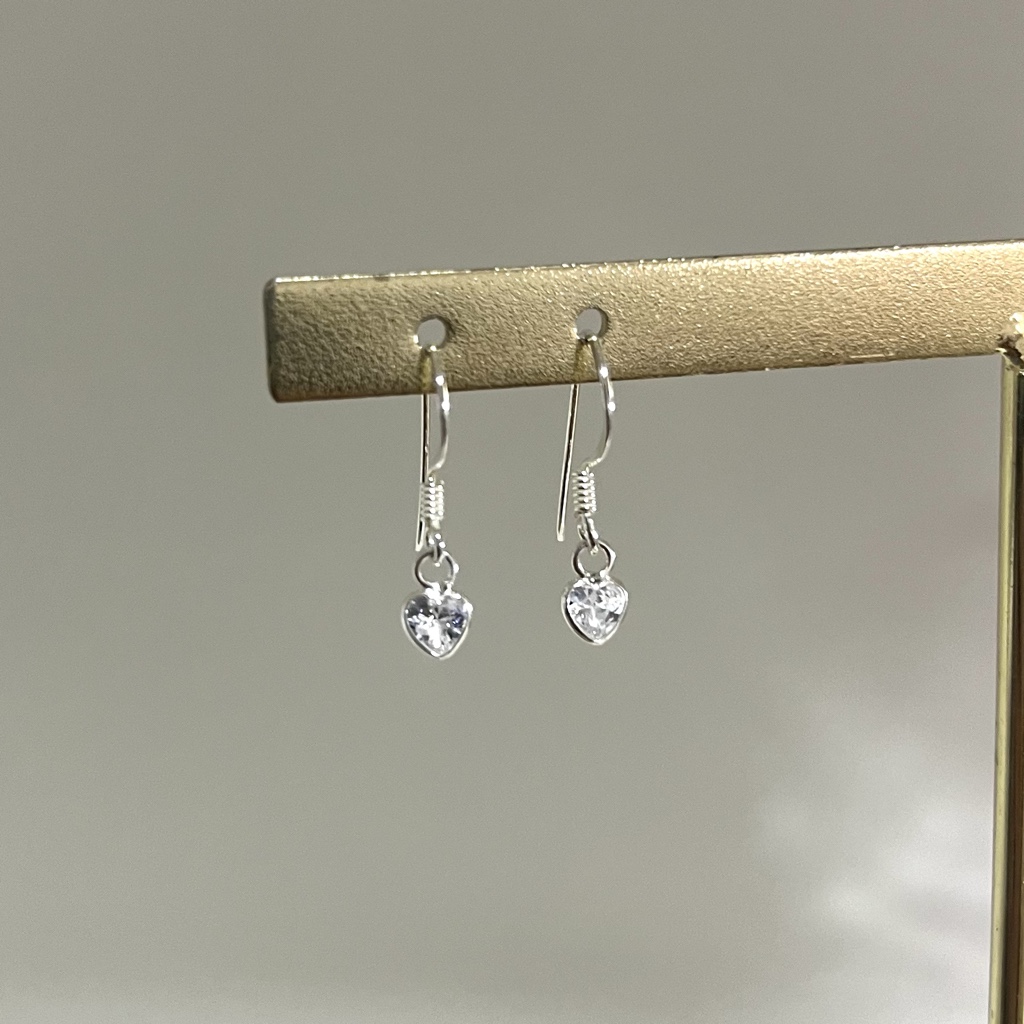 Aros gancho mini corazón circón