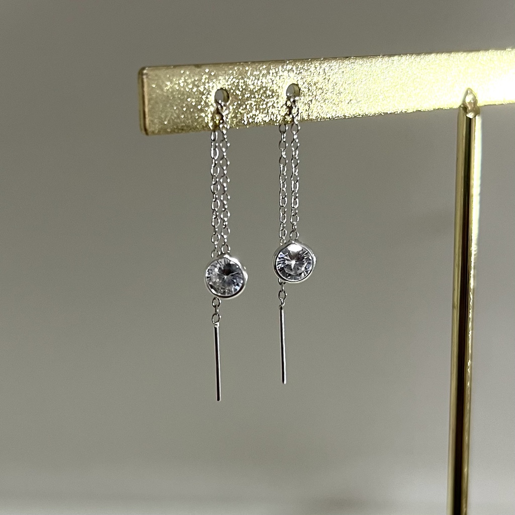Aros aguja con circón