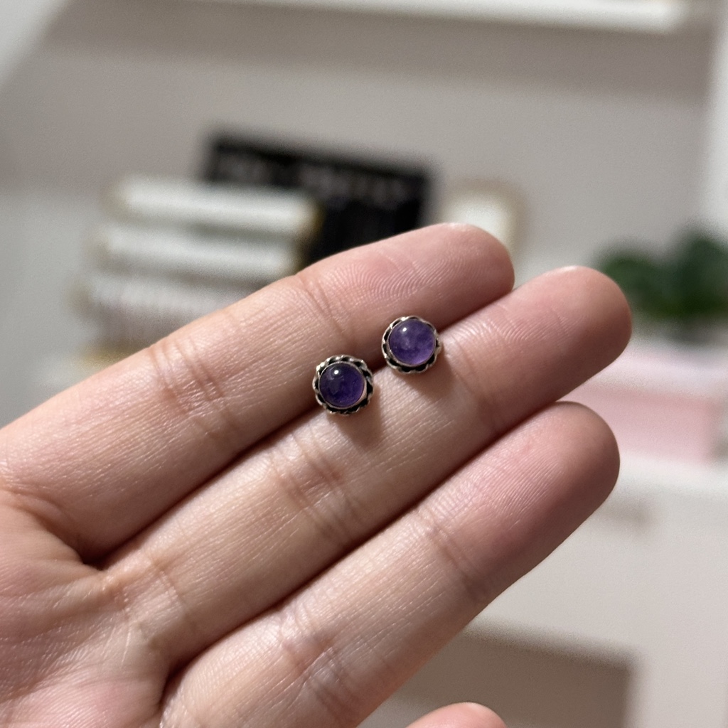 Aros piedra amatista