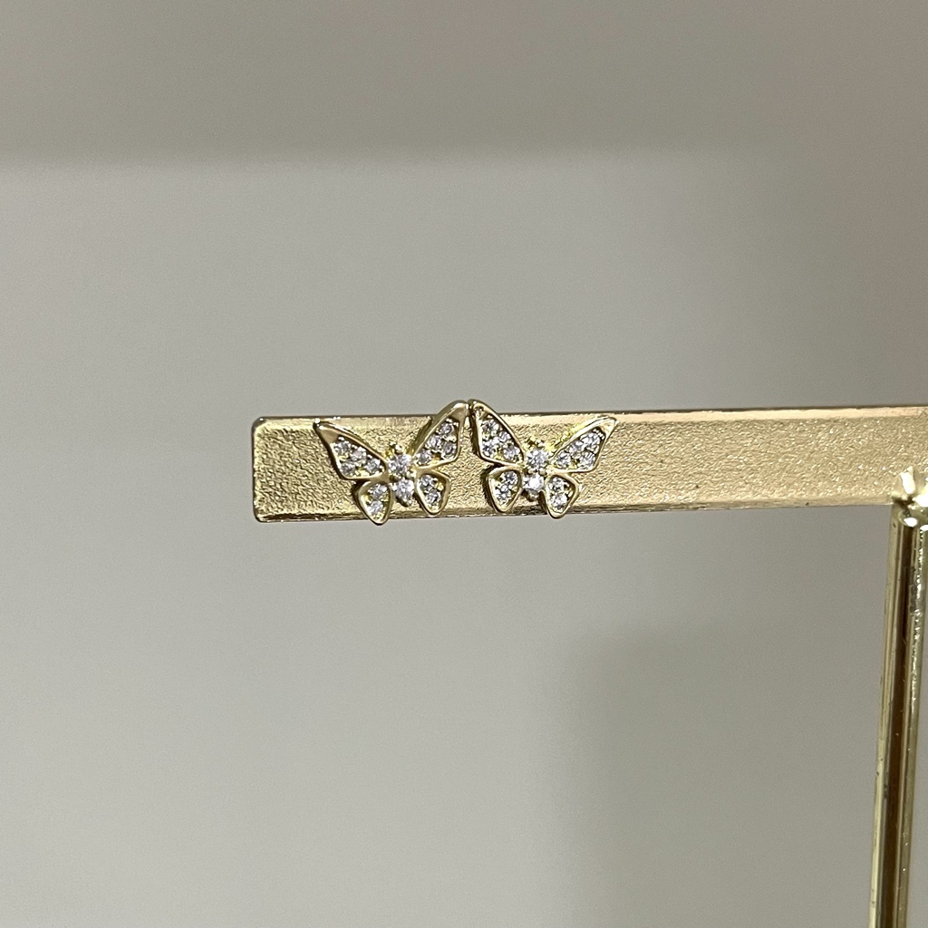 Aros mariposa enchape de oro