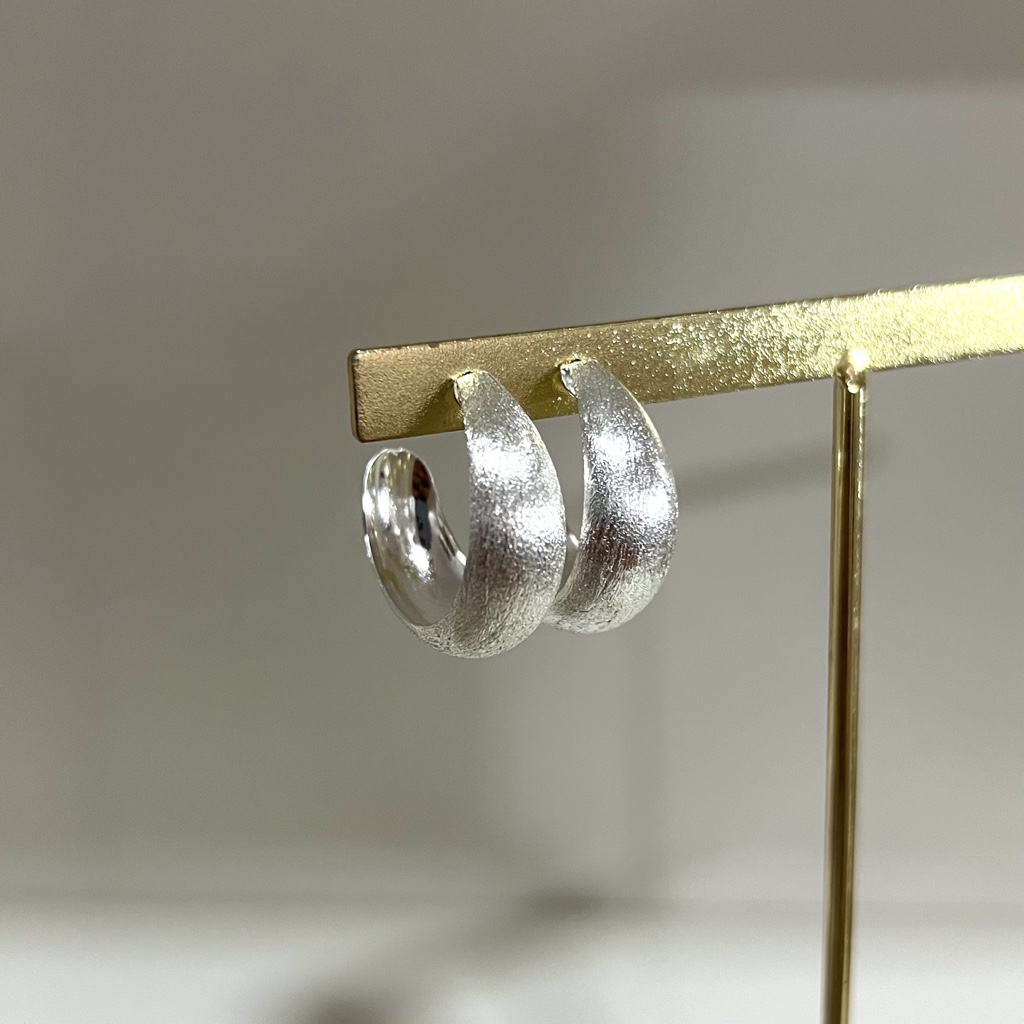 Semi argollas satinadas gruesas