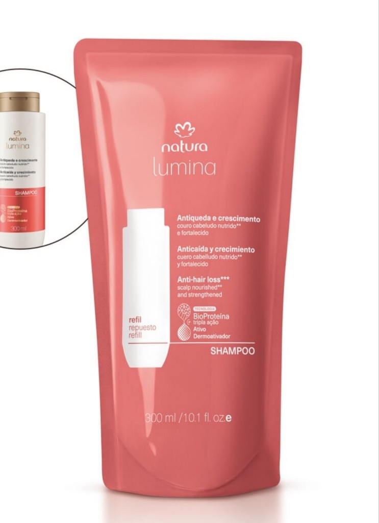 Natura Lumina Shampoo rosa refil 300ml