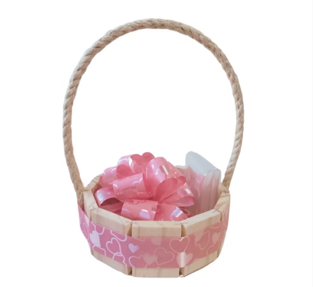 Cesta com laço cores variadas