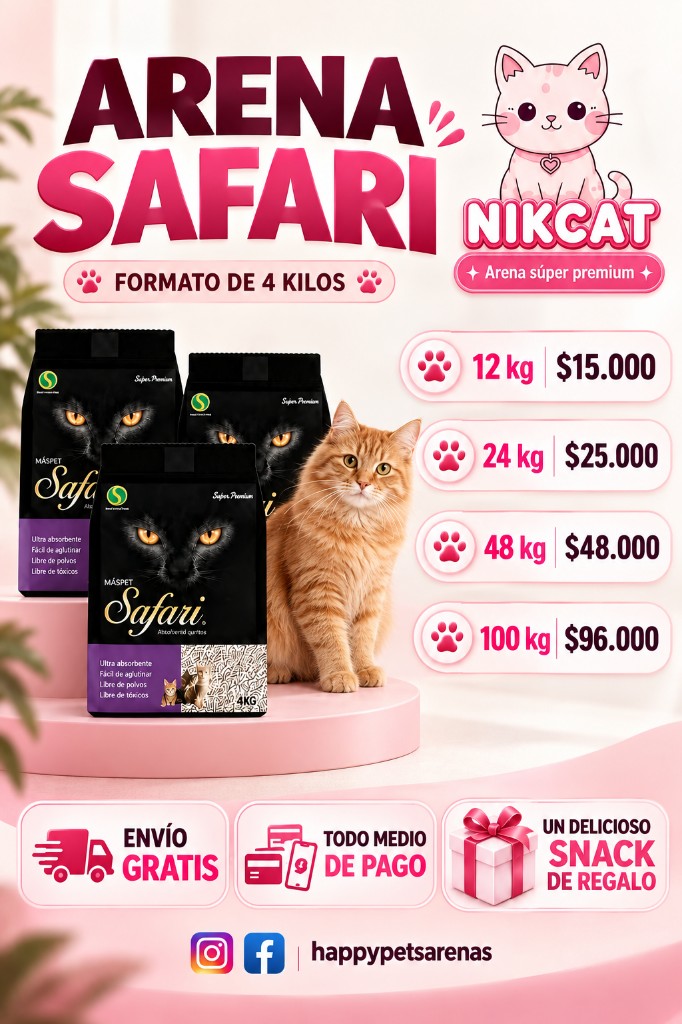 ARENA SAFARI formato de 4 kilos