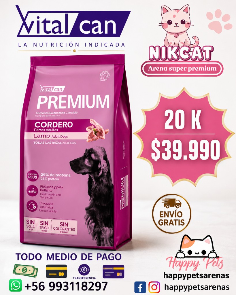 Vital can cordero 20 kilos