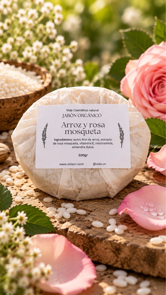 Jabón Facial Antimanchas de Arroz y Rosa Mosqueta