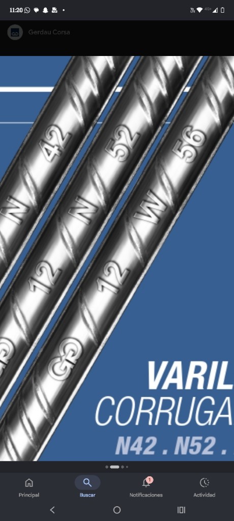 Varilla corrugada 1/2