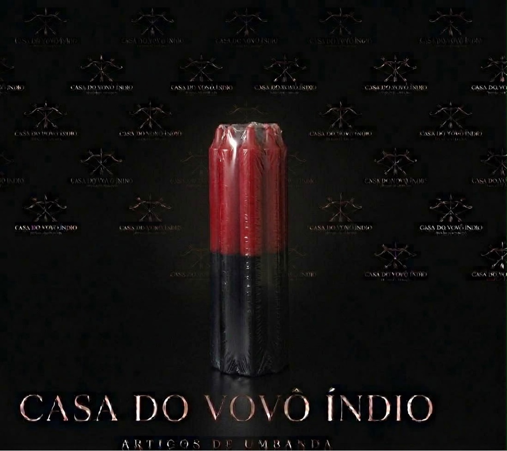 Vela palito (nº07) vermelha e preta