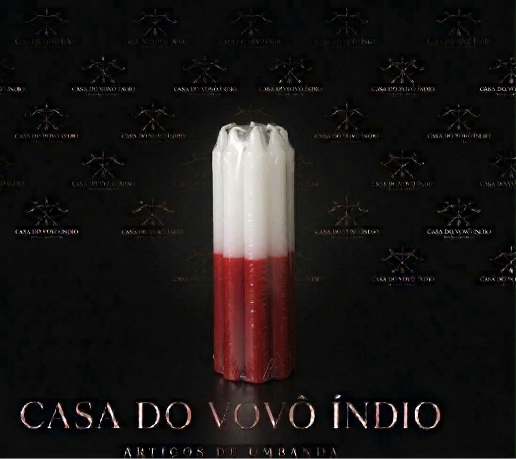 Vela palito (nº07) branca e vermelha