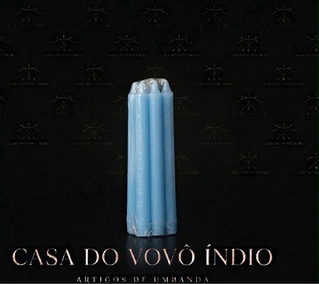 Vela palito (nº07) azul claro
