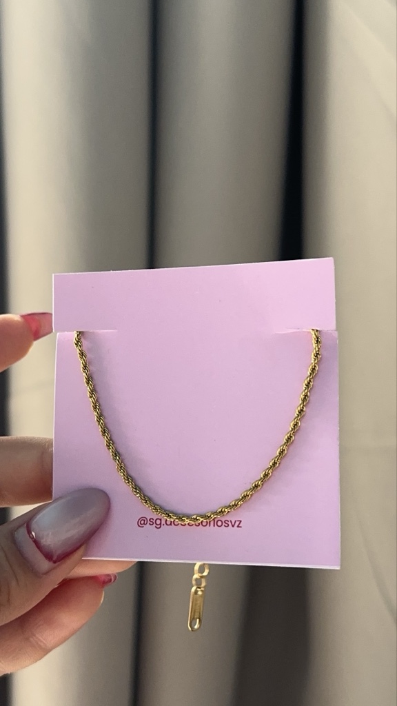 Pulsera tejido cruzado fino 18k