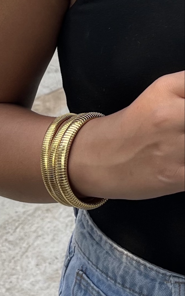 pulsera tendecia dorada 10mm