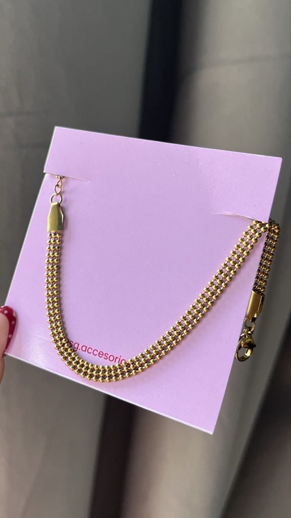Pulsera triple de balines