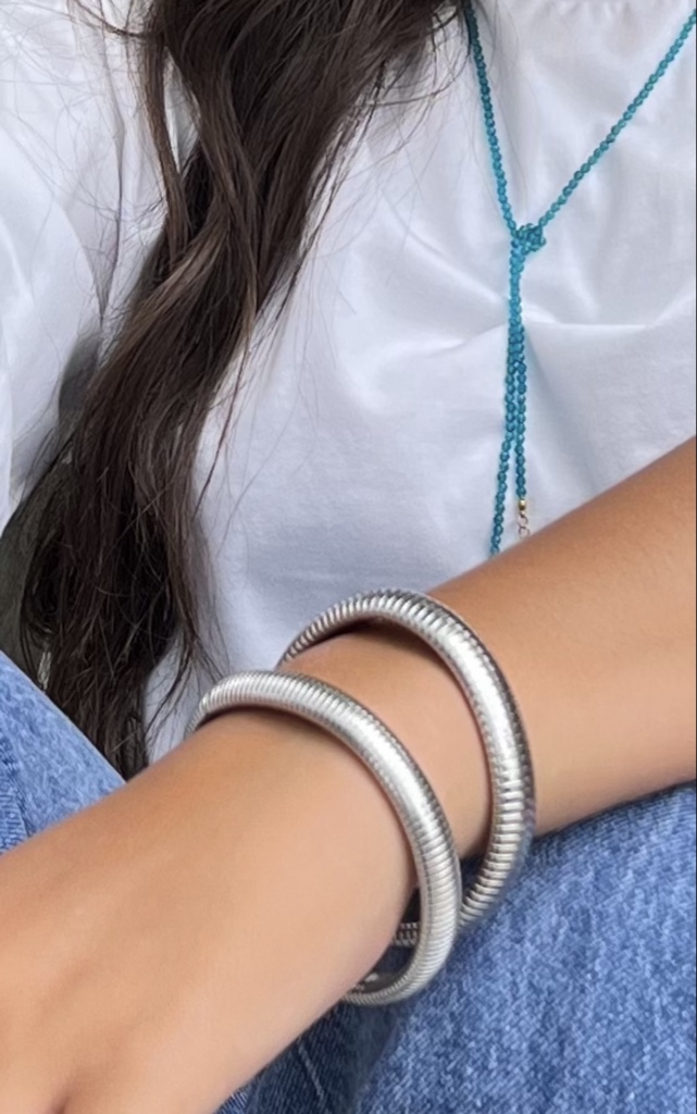 pulsera tendecia plateada 10mm