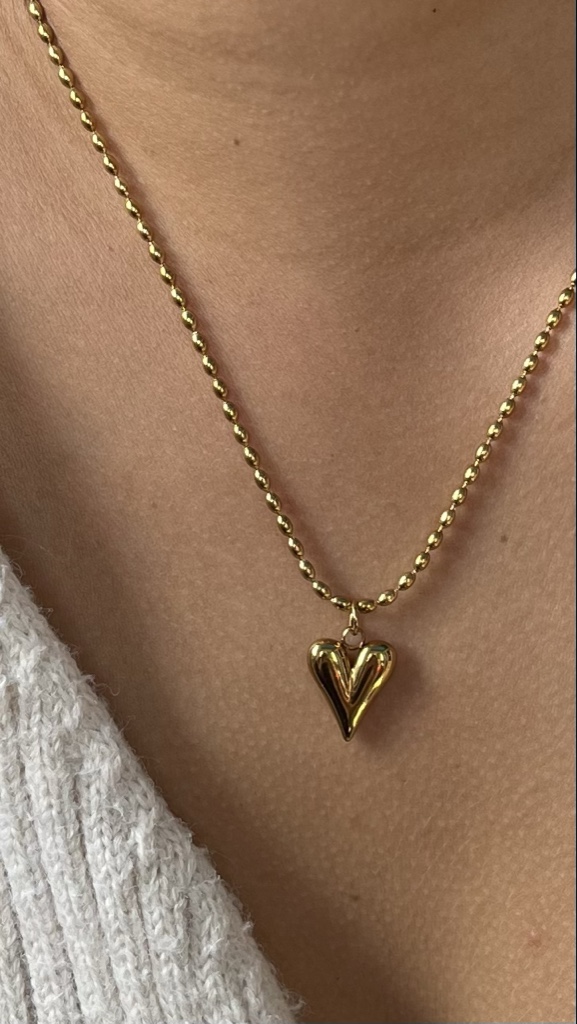 cadena corazon tejido de arroz