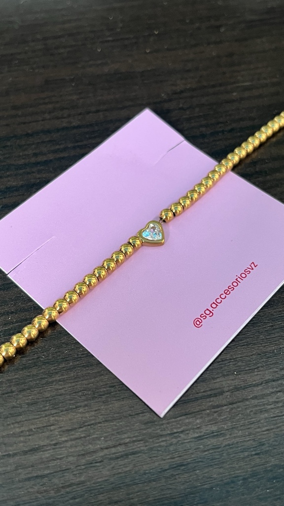 pulsera de balines corazon