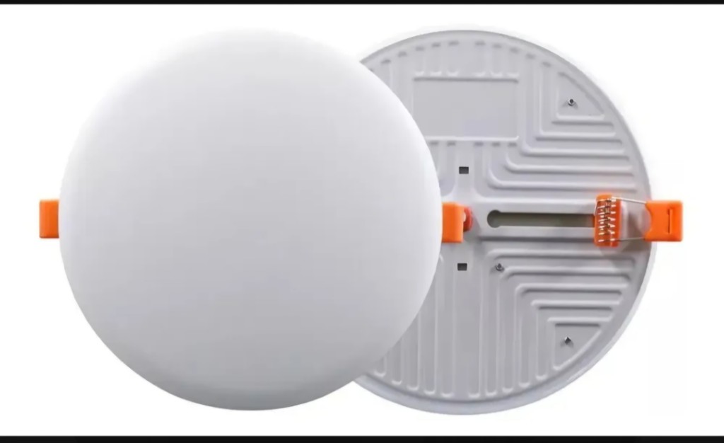 Panel Led 18w Incrustar Redondo Luz Blanca Borde Infinito Estructura Blanco