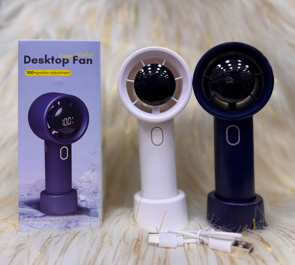 Mini Ventilador Portátil con Pantalla Digital.