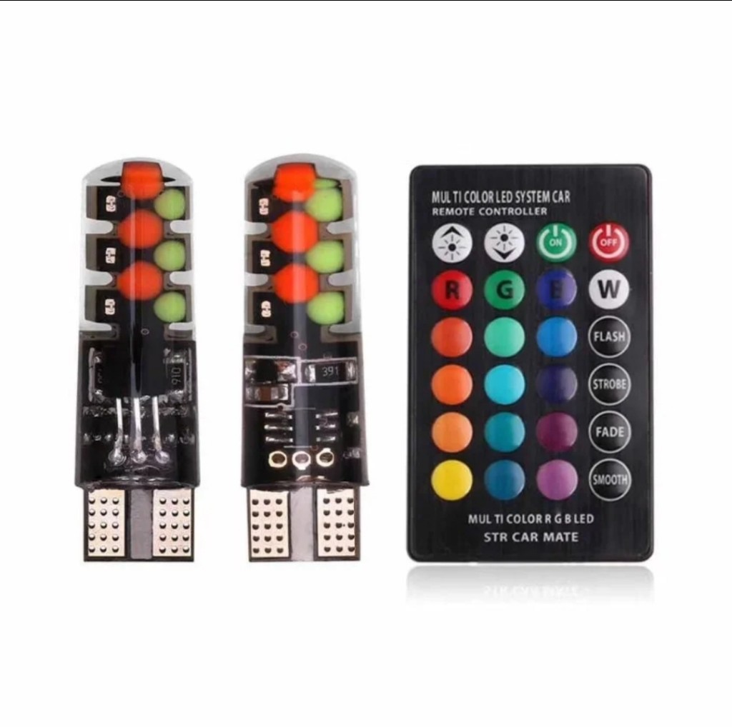 KIT LUZ T10 RGB CON CONTROL 5w / 12SMD COB