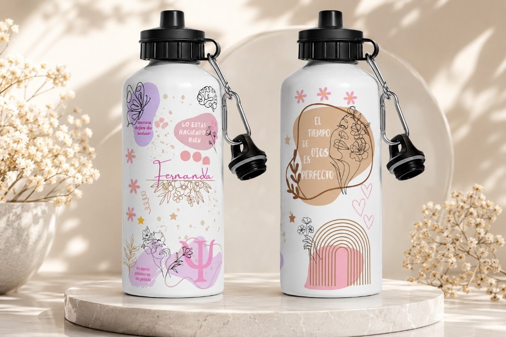 Caramañola personalizada blanca