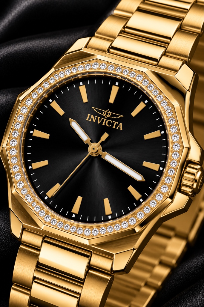 INVICTA Speedway 49107 – Gold & Black Crystals