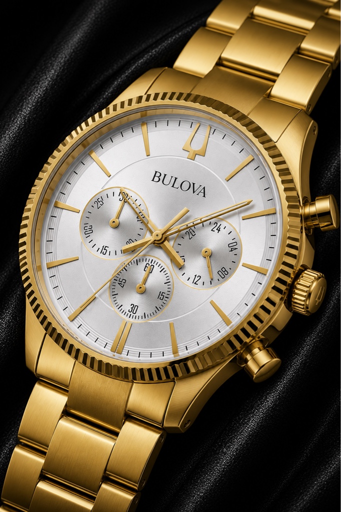 BULOVA Classic Chronograph 97A190 – Gold & White