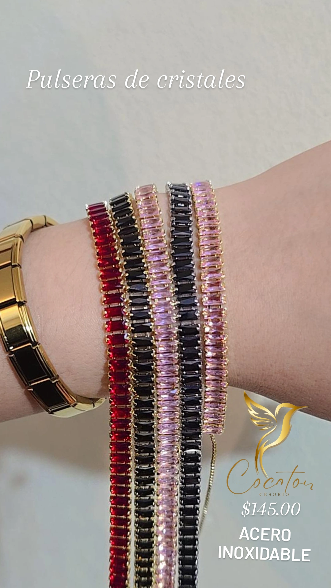 Pulseras de cristales Cocoton acero inoxidable
