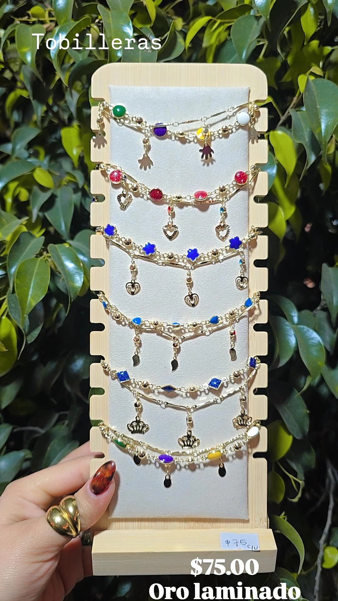 Tobilleras de oro laminado