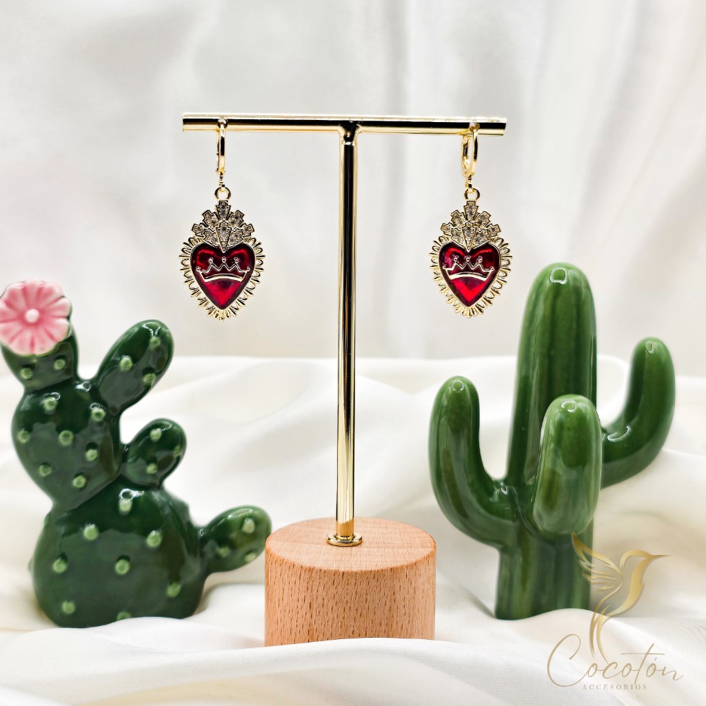 Aretes vintage de corazón