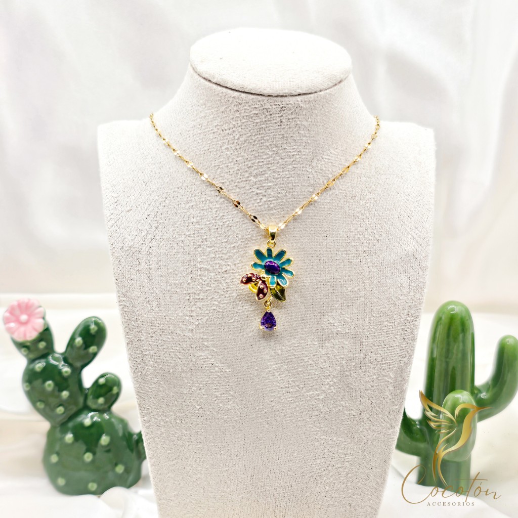 Collar flor & abeja