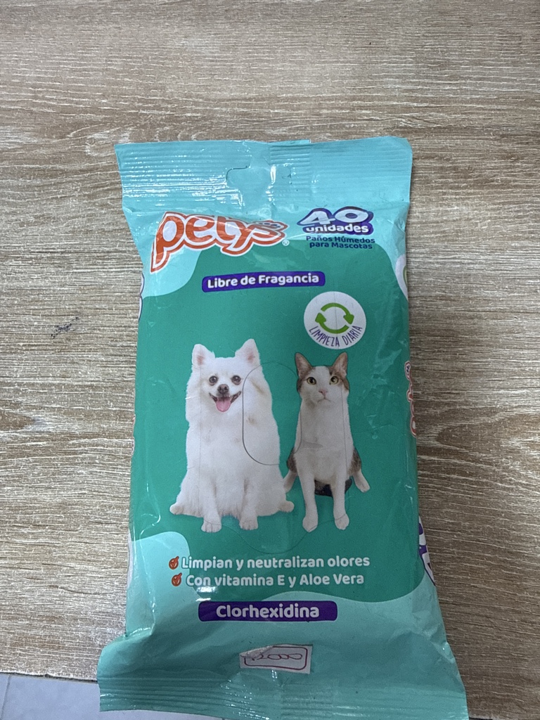 Petys pañitos húmedos mascotas 40 und