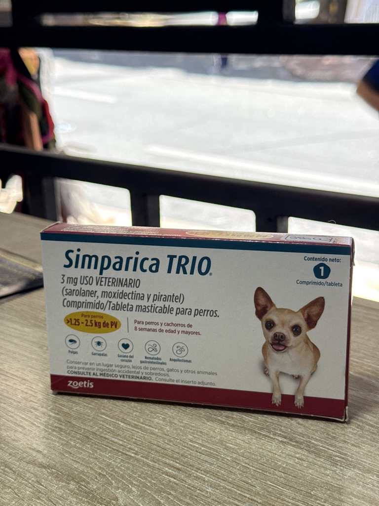 Simparica Trio 3mg perro 1.25-2.5kg