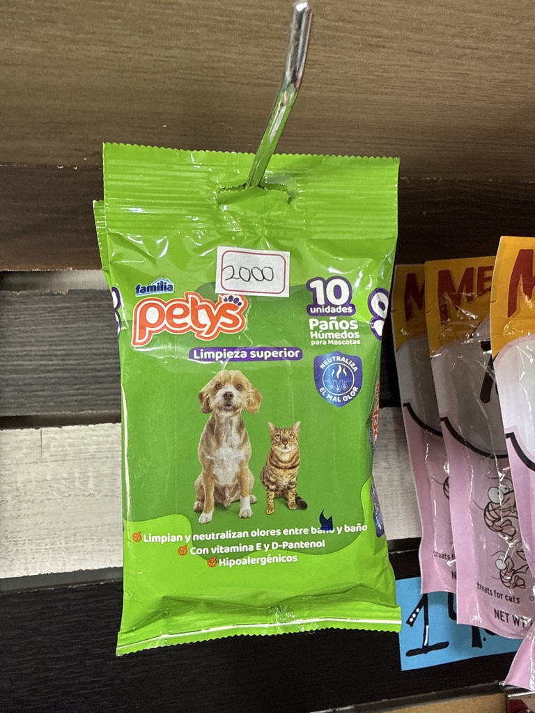 Petys paños húmedos mascotas 10 und