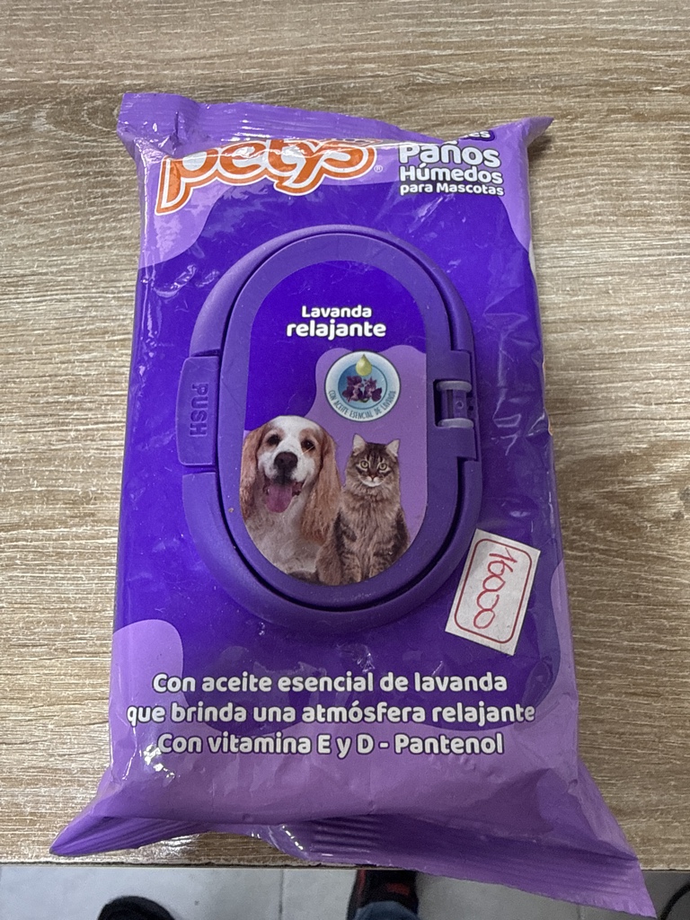 Pety paños humedos lavanda 50 und