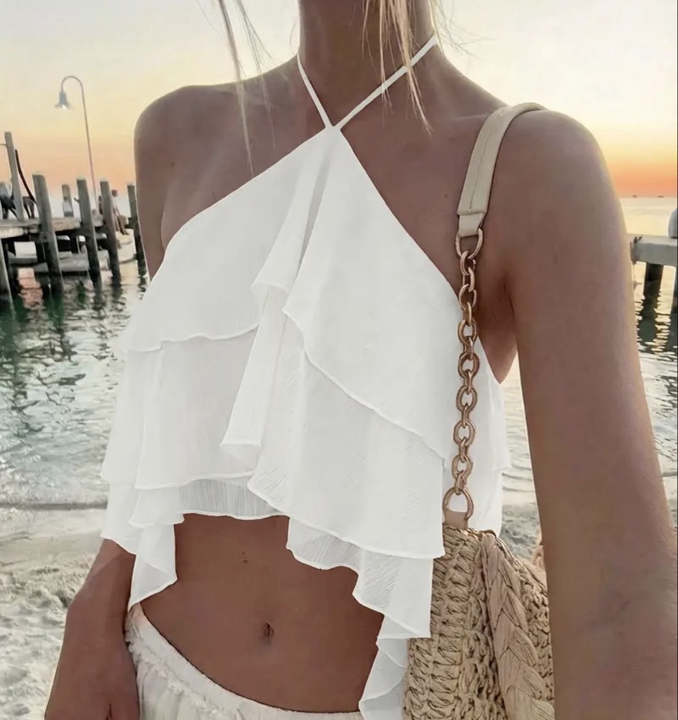 Top blanco halter