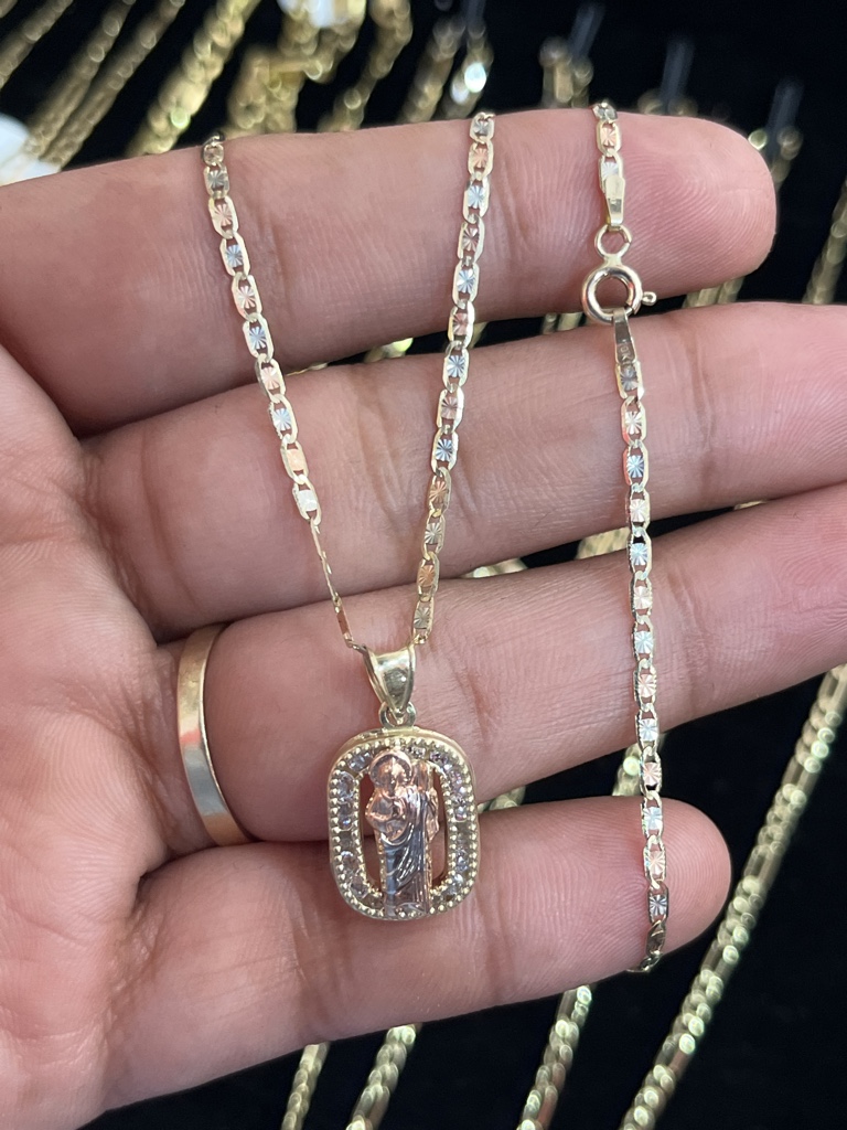 Cadena 3oro con medalla san judas 3oro 10k