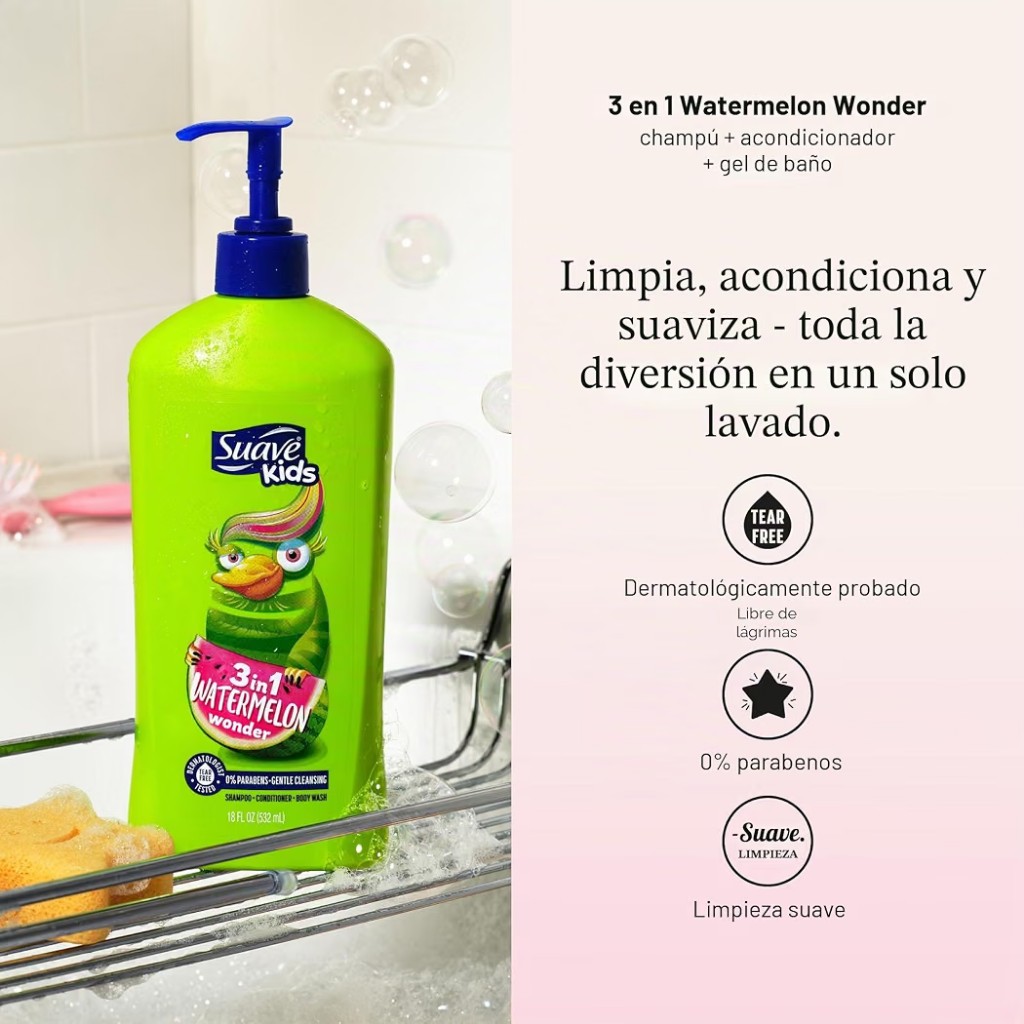 Suave Kids 3 en 1 Watermelon Wonder
