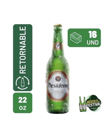 Cerveza presidente mediana dura