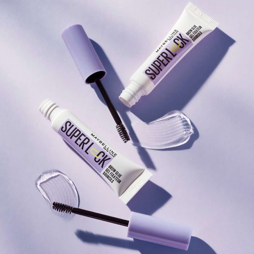 💜 Maybelline Super Lock Brow Glue – Transparente ✨