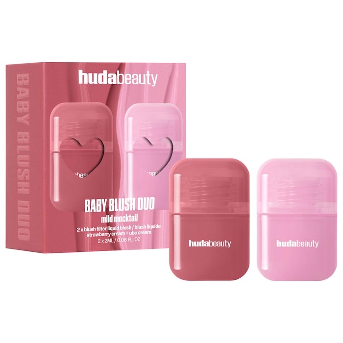 ✨ Huda Beauty Baby Blush Duo – Mild Mocktail | Strawberry Cream + Ube Cream ✨