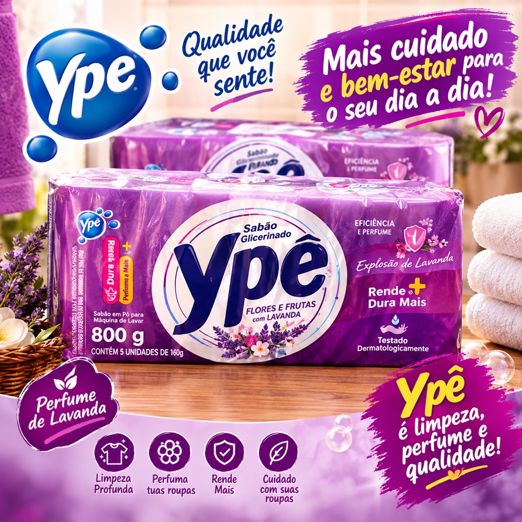 Ypê sabão glicerina lavanda