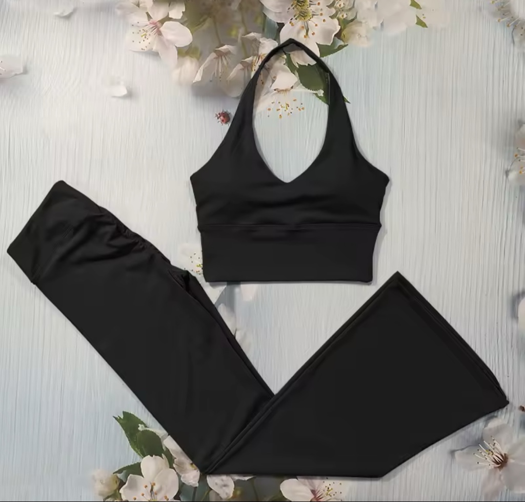 Contour Flare Halter Set S Negro