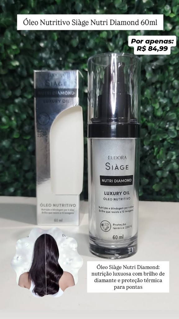 Óleo nutritivo siage nutritivo diamond