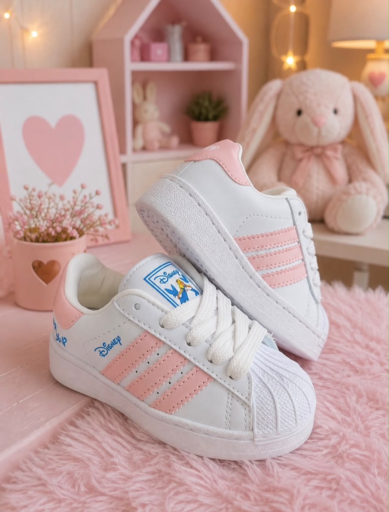 Disney tenis blancos y rosados
