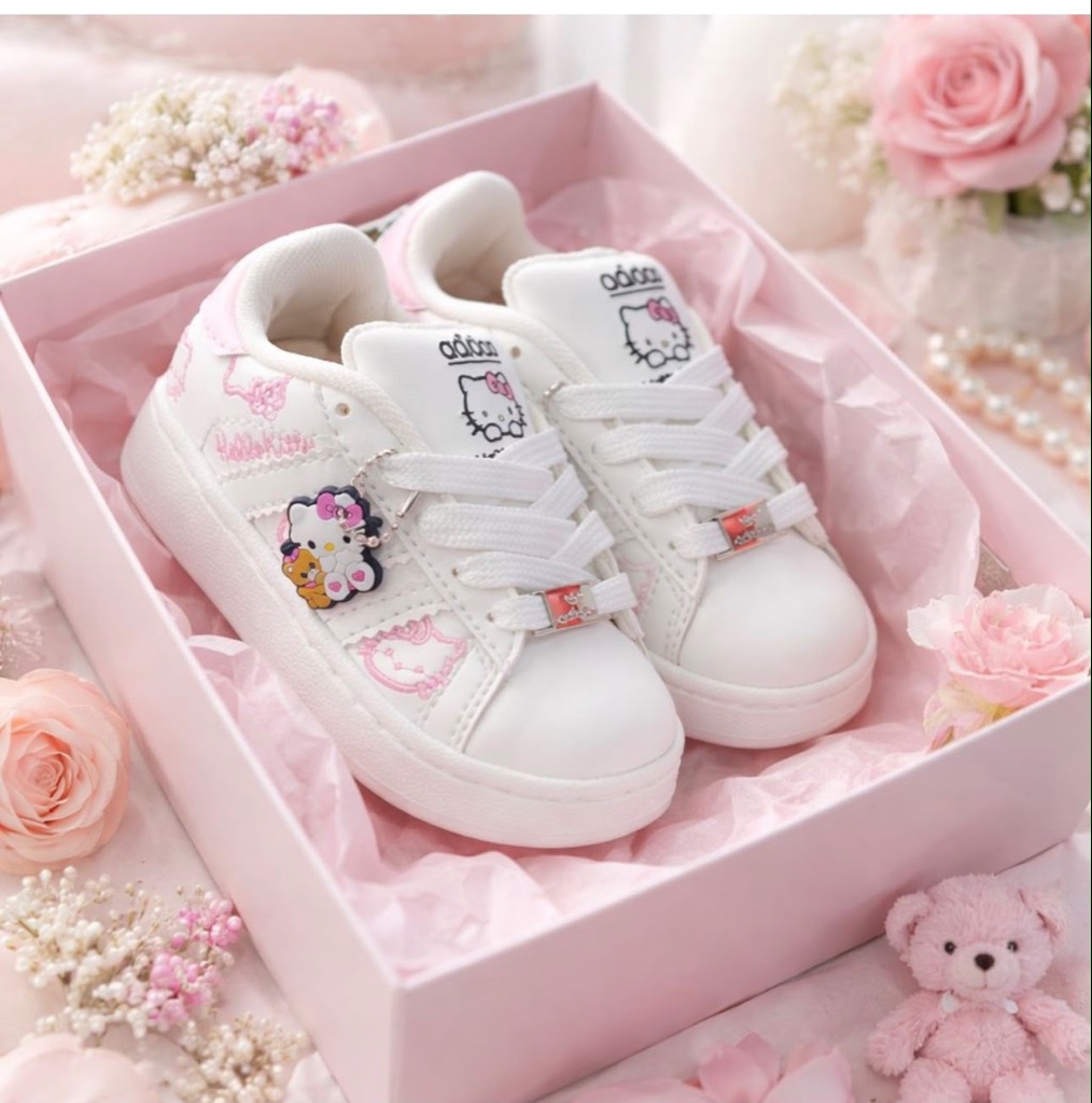 Hello Kitty tenis blancos con rosa
