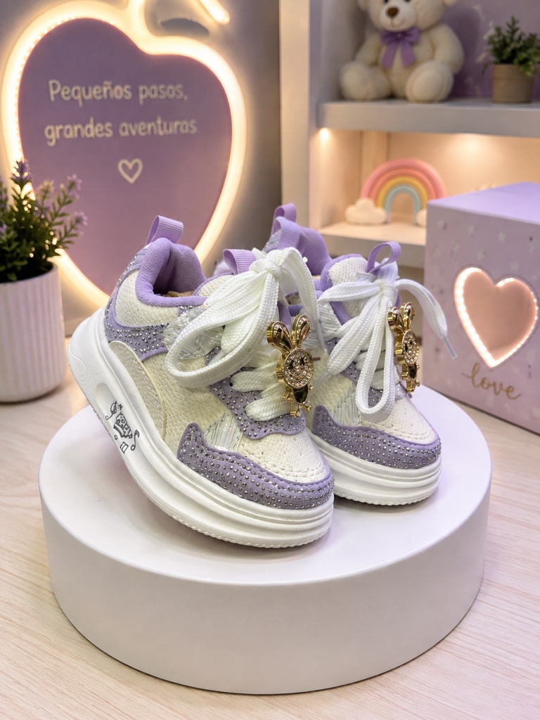 Tenis lilas con detalles